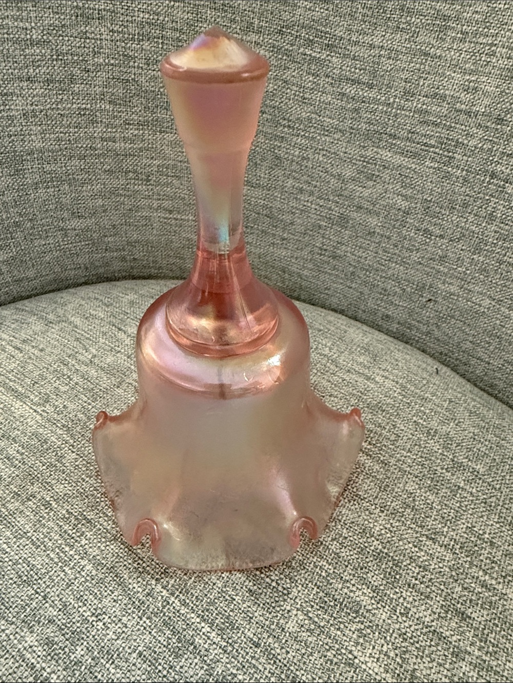 Fenton Pink Iridescent Glass Decorative Bell